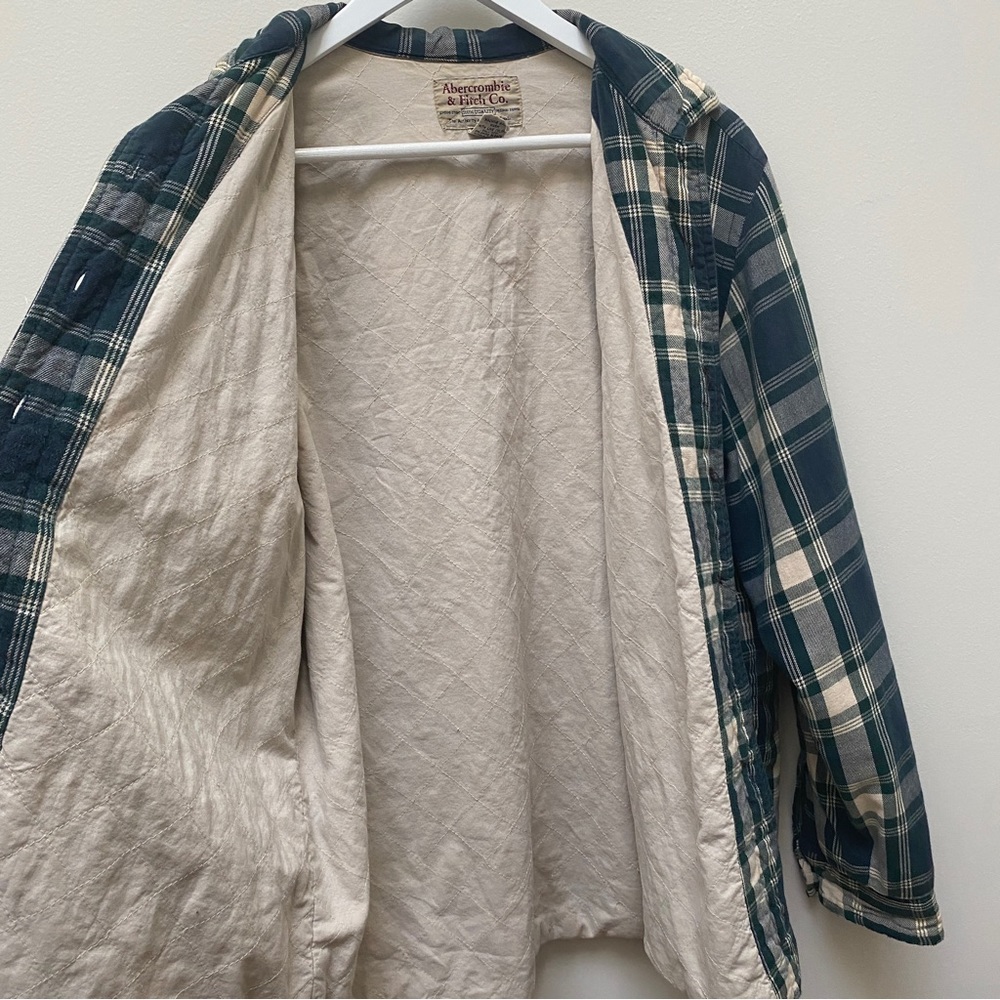 Abercrombie & Fitch Green Plaid Shacket Men's Size Medium - Picture 6 of 6